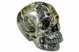 Realistic, Orange Calcite and Brecciated Matrix Skull #382188-1